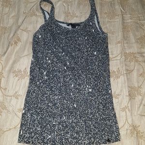 Armani Exchange sequin camo ribbed tank top
